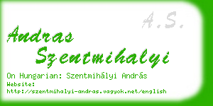 andras szentmihalyi business card